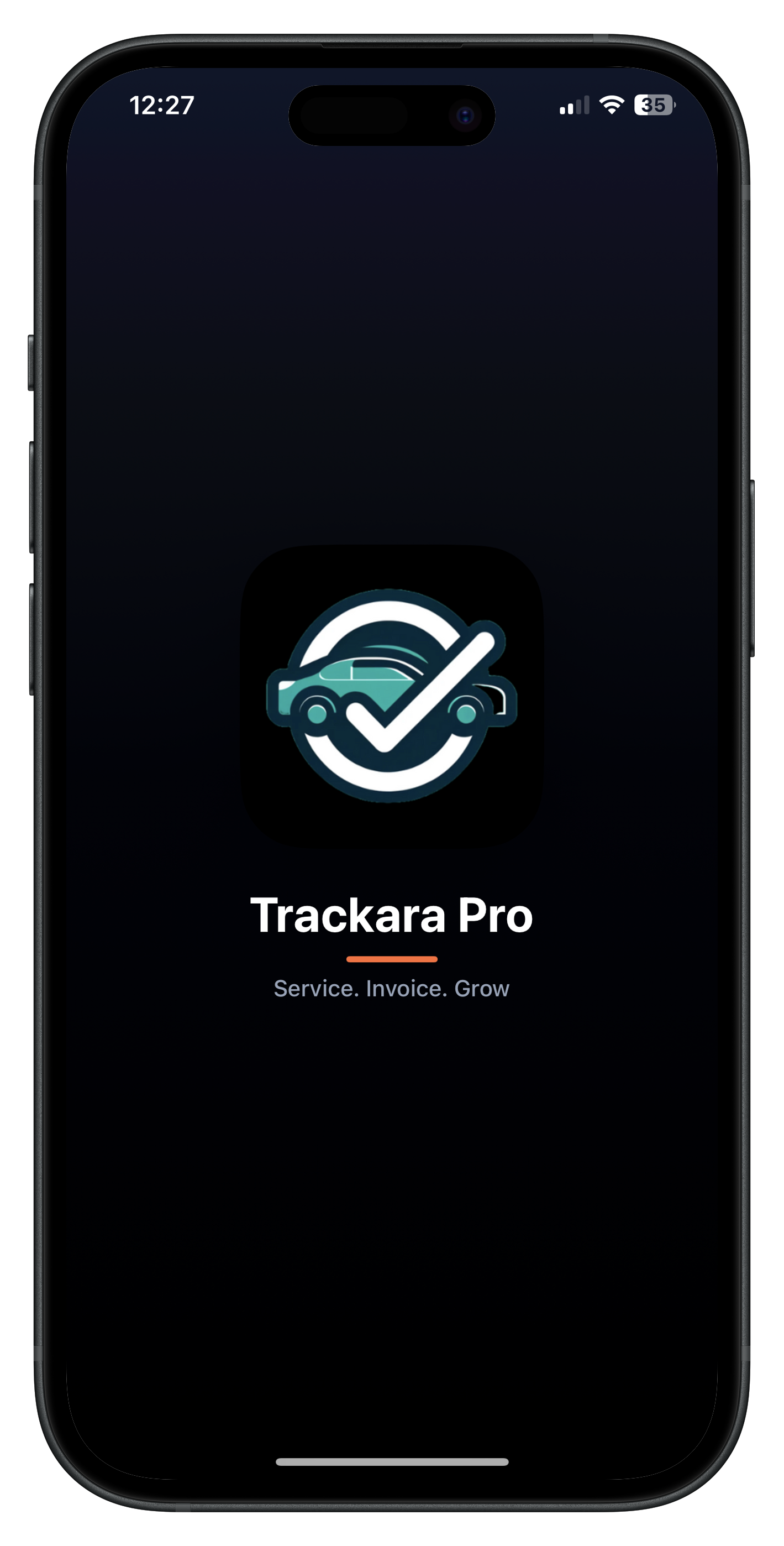 Trackara Pro mobile mechanic invoice and job management app - dashboard view on iPhone