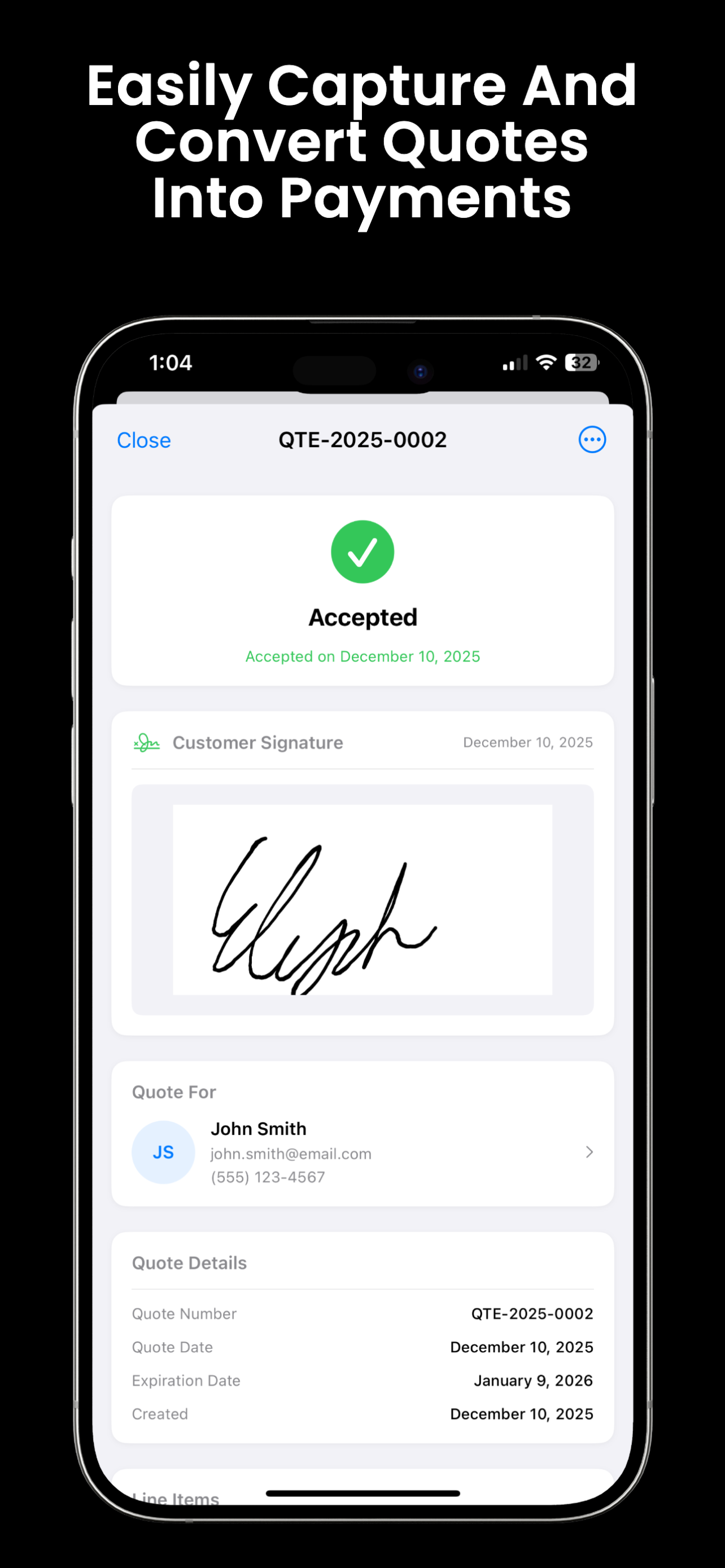 Digital signature capture for work authorization